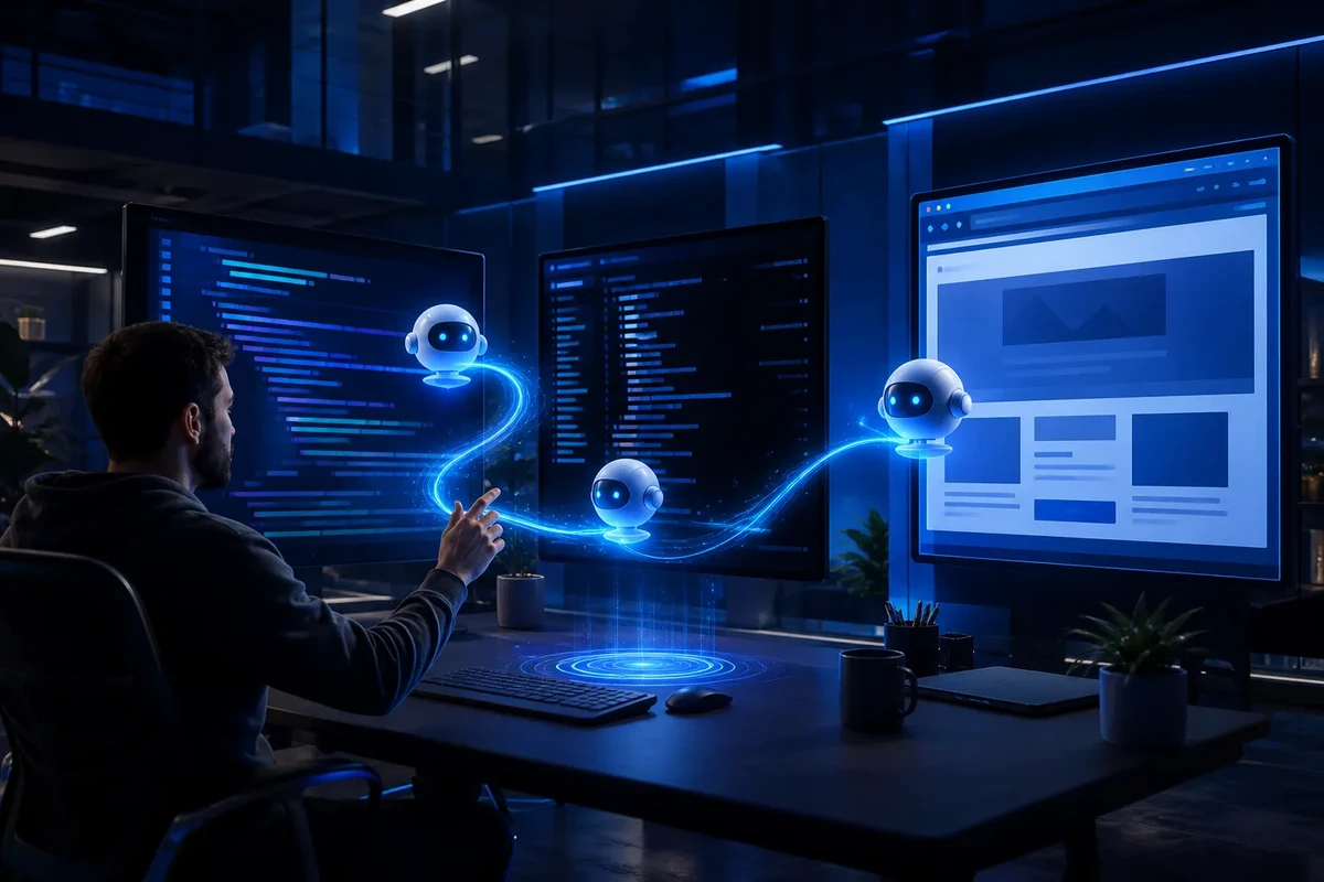 Agentes de IA usando editor, terminal y navegador para verificar una aplicación