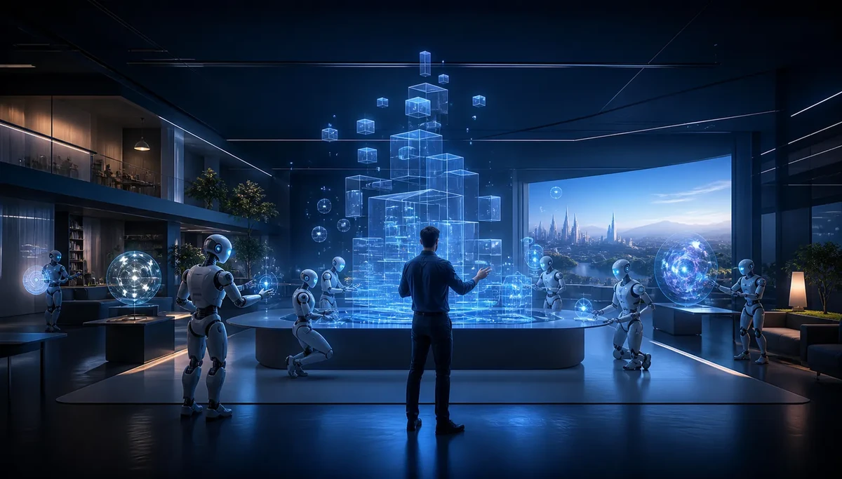 Desarrollador orquestando varios agentes de inteligencia artificial en el futuro del desarrollo de software